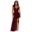 Women Wear Solid Color Sexy Suspenders Sequined Maxi Dress Slit Evening Dress