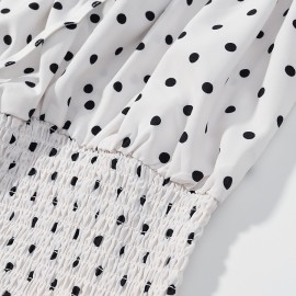 Short Top Printed Sexy Polka Dot Autumn Sexy Women off Shoulder