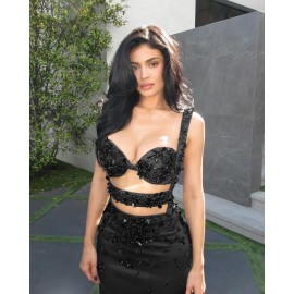 Women Clothing Handmade Embroidered Beads Sling Slim Sheath Dress Tight Bandage Dress Formal Dress