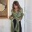 Long Sleeve Mesh High Grade Green Sheer Long Sleeve Waist Controlled Lace up Cardigan Shirt Women Sexy Shirt Top