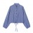 Women Clothing Elegant Bubble Long Sleeve Turtleneck Single Breasted Drawstring Plaid Shirt