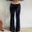 Street Rhinestone Floral Starry Sky Printed Trousers Women Casual All Match Sexy Woven Bootcut Trousers