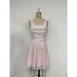 Sexy Sequined Suspender Bow Dress Women