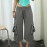 Street Work Clothes Pocket Waist Drawstring Straight Cropped Pants Casual Laid Back Loose Wide Leg Pants