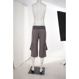 Street Work Clothes Pocket Waist Drawstring Straight Cropped Pants Casual Laid Back Loose Wide Leg Pants