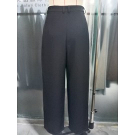 Summer Office Straight Old Money High Waist Drooping Casual Work Pant High Sense Wide Leg Slimming Women Pants（No Belt）