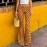 Tropical Vacation Retro Floral Printed Lace up Contrast Color Bootcut Trousers Personality Street Sexy Trousers Women