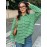 Casual Fresh Air Polo Collar Stripes Shirt for Women