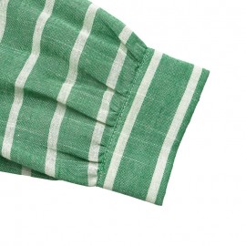Casual Fresh Air Polo Collar Stripes Shirt for Women