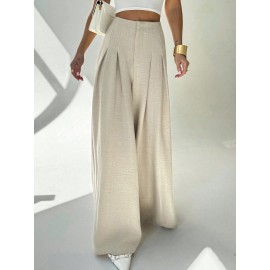 High Waist Drooping Old Money Slimming Wide Leg Small Culottes Korean Casual Summer Joker Women Pants