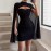 Women Clothing round Neck Sunken Stripe Pearl Chiffon Cape Sheath Dress for Women