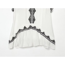 Women Clothing Summer Fashionable Elegant Contrast Color Embroidered Top