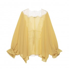 Women Clothing Fashionable Stitching Lace Shirt