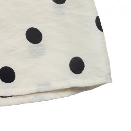 Vintage Loose Collared Polka Dot Long Sleeve Shirt Women