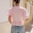 Sweet Girlish Age Reducing Plaid Puff Sleeve Shirt Waist Tight Ruffle Swing Top