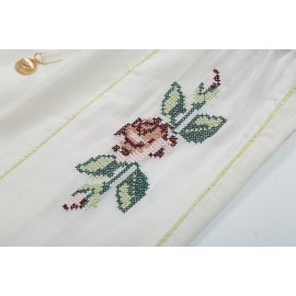 Women Clothing Summer Casual Side Striped Embroidered Ribbon Straight Leg Pants
