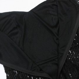 Fashionable Sexy off Shoulder Irregular Asymmetric Tassel Dress Sequin Small Dress