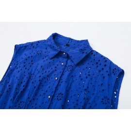 Women Hollow Out Cutout Embroidered Top